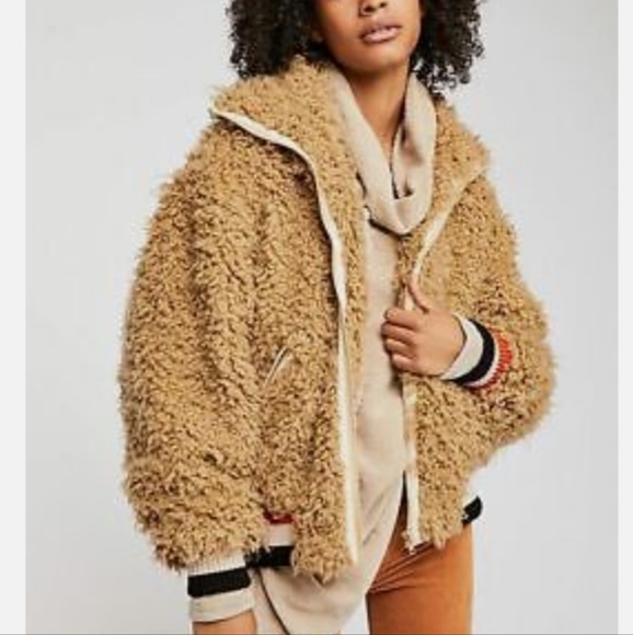 Free People Camel Teddy Jacket - Picture 2 of 11